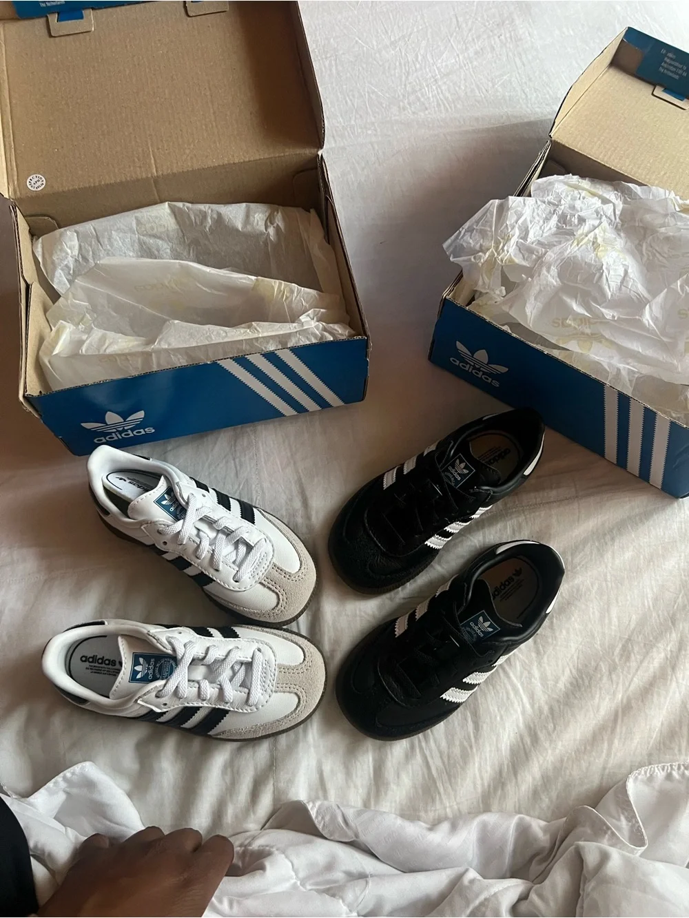 adidas Kids Samba OG Sneakers in Black & White